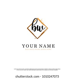 B W Initial abstract logo template vector