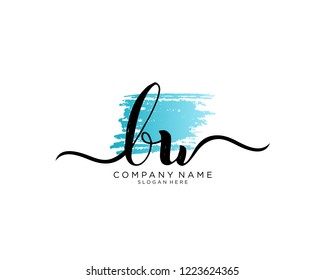 B W Initial handwriting logo vector