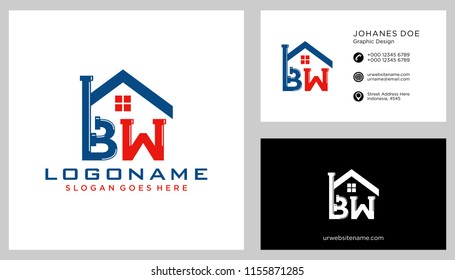 B W initial logo template vector