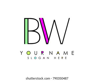 B & W initial minimalist logo template vector