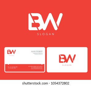 B & W joint logo cut letters design with business card template
