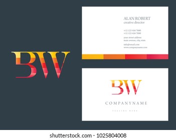 B & W joint logo multi color letter design with business card template