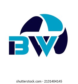  B W  letter design logo logotype icon concept.