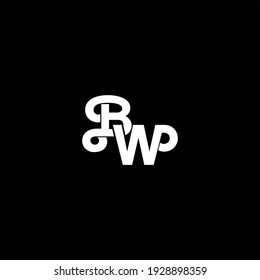 B W letter logo abstract design on black color background. bw alphabet