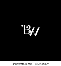 B W letter logo creative design on black color background, bw monogram