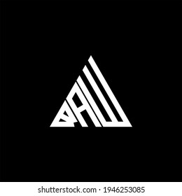 B A W letter logo creative design on black color background. BAW icon