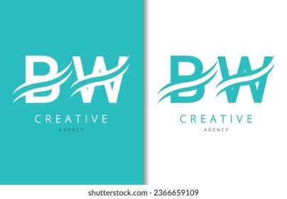 B W Letter Logo Design with Background and Creative company logo. Modern Lettering Fashion Design. Vector illustration