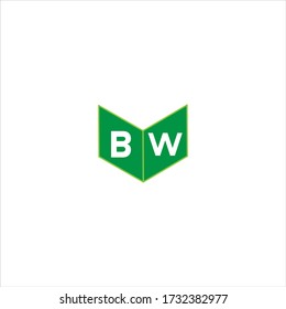 Diseño del emblema del logotipo de la letra B W