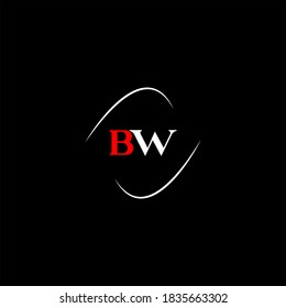 B W letter logo vector design on black color background, bw monogram