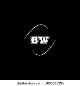 B W letter logo vector design on black color background, bw monogram