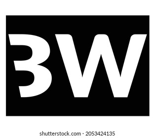 B W Logo Design with black background