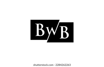 B W B rectangle letter logo