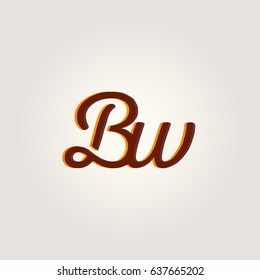 B W running Letter joint logo design vector element

