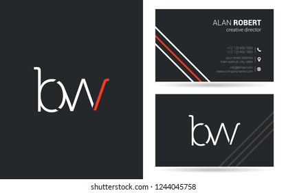 B & W thin line logo joint letter design with business card template