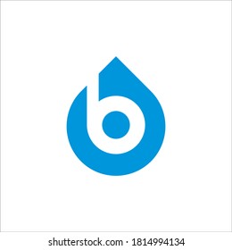 B water drop logo design vector sign