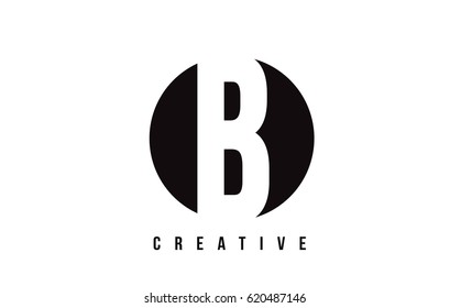 B White Letter Logo Design with Circle Background Vector Illustration Template.