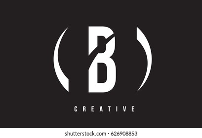 B White Letter Logo Design with White Background Vector Illustration Template.