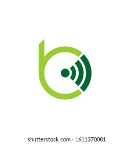 b wifi logo design simple modern template