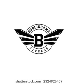 B Wing Fitness Creative Logo Design Vector