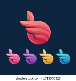 b wing letter logo winged