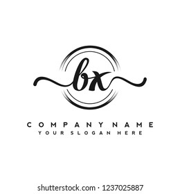 B X Initial handwriting logo vector