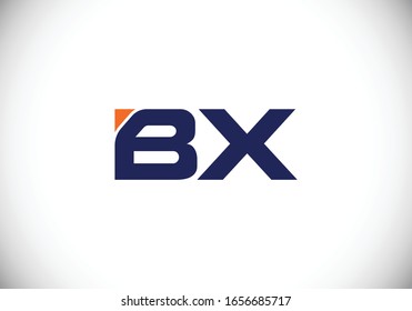 B X Diseño del logotipo de la letra inicial, Ilustración del logotipo del vector de letras modernas creativas.
