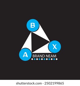Diseño moderno del logotipo de la letra de A B X sobre fondo negro
