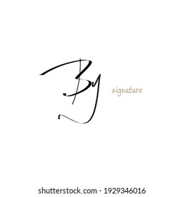 B y By Initial handwriting or handwritten logo for identity
with beauty monogram and elegant logo design
