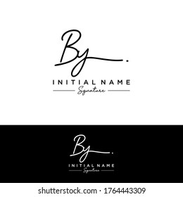 B Y BY Initial letter handwriting and signature logo.