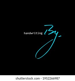 B y By initial logo handwriting template vector