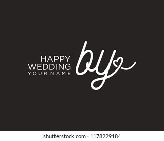 B Y Initial handwriting logo