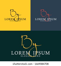 B Y Initial handwriting logo