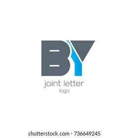 B Y joint logo bold letter design