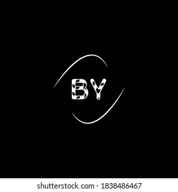 B Y letter logo abstract design on black color background, by monogram