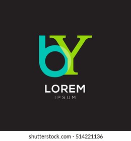 B & Y Letter logo design vector element
