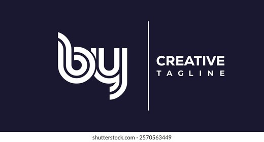 B and Y logo design. BY abstract Letters Logo Monogram. This logo design is the process of creating a visual symbol that represents a brand, company, or individual.