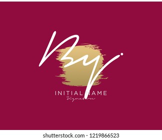 B Y Signature initial logo template vector