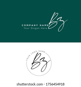 B Z BZ Initial letter handwriting and signature logo.	
