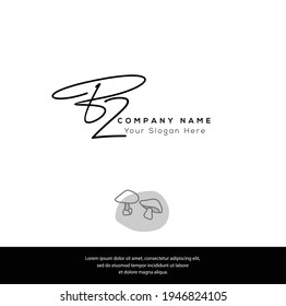 B Z BZ Initial letter handwriting and signature logo. Beauty vector initial logo .Fashion, boutique, floral and botanical	