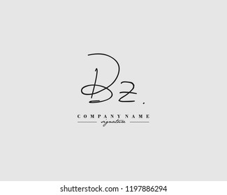 B Z BZ Signature initial logo template vector