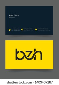 B Z H letters joint logo design vector template