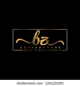 B Z Initial handwriting logo vector