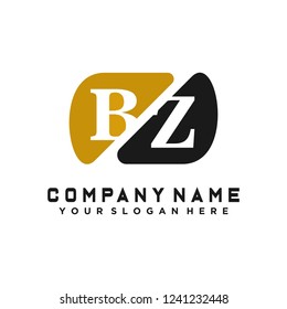B Z Initial handwriting logo vector