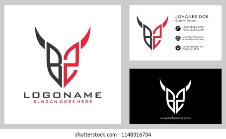 B Z initial logo template vector
