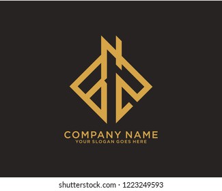 B Z Initial logo template vector