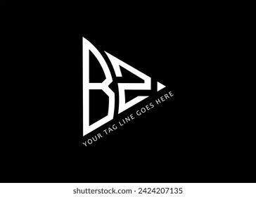 B Z TRIANGLE letter logo design