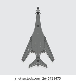 B-1 Lancer, military technology illustration of fighter aircraft, modern bombers type fighter aircraft with details. isolated bomber for study and poster