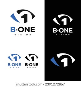 b1 Vision Logo Design Idea - Innovative Logo Design For Business - Eye Symbol,B,ONE