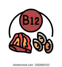b12 vitamin color icon vector. b12 vitamin sign. isolated symbol illustration