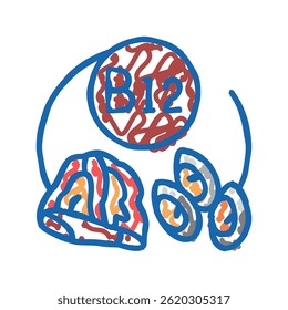 b12 vitamin doodle icon sketch vector. b12 vitamin sign. isolated symbol illustration